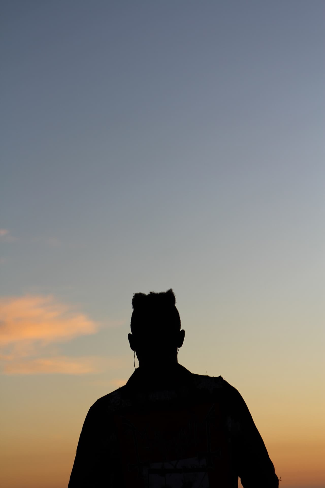 Silhouette against a sunset